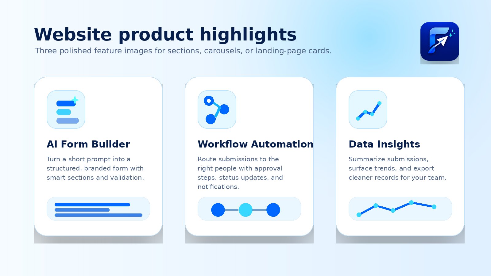 FormPilot AI feature cards mockup