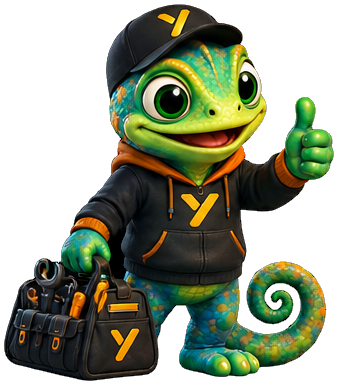 Xyvaro thumbs up mascot