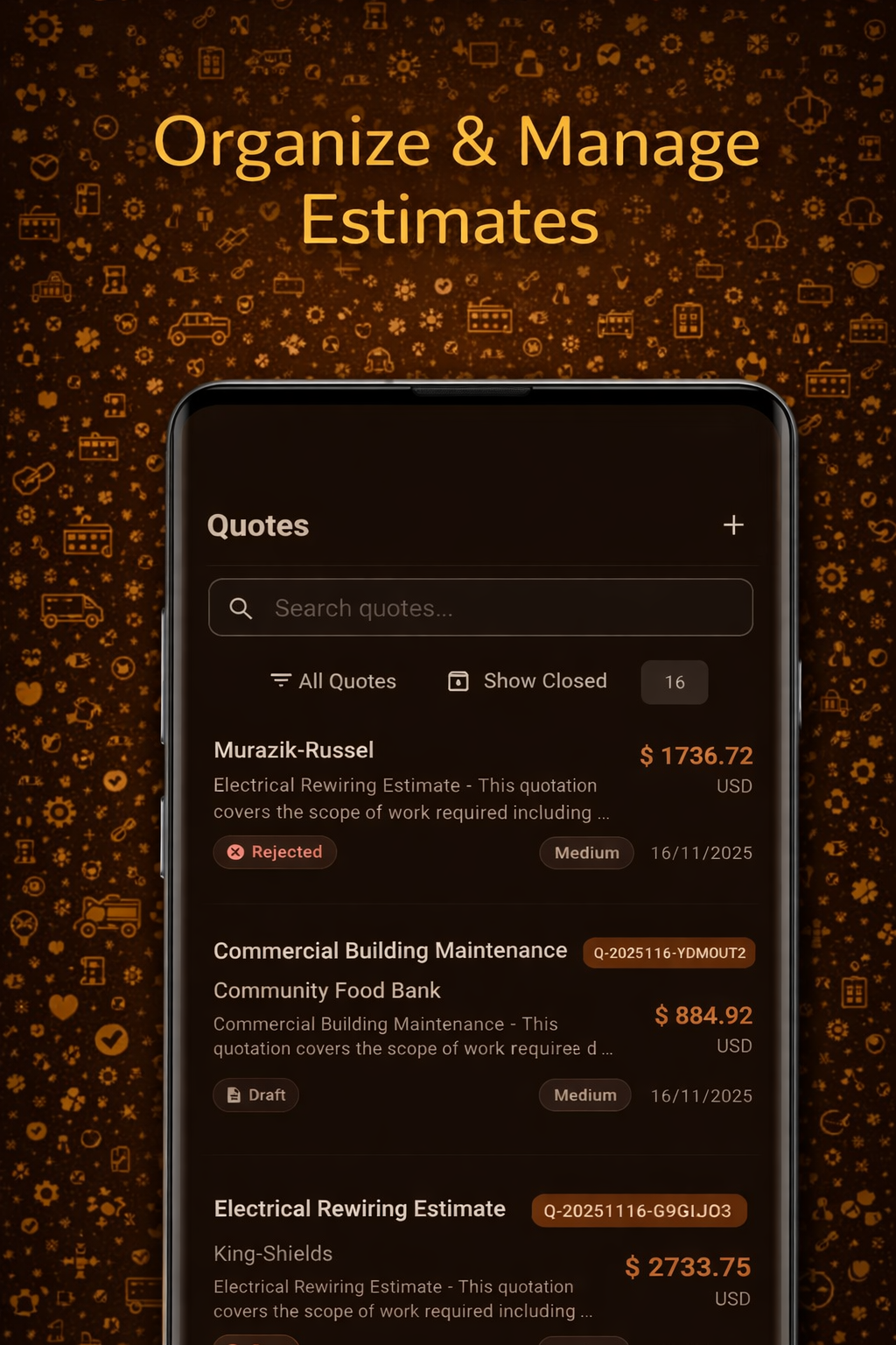 Manage all your quotes